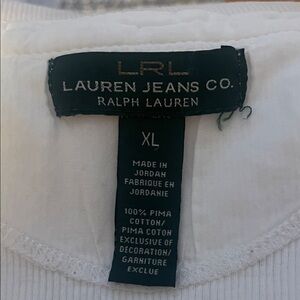 Lauren Ralph Lauren White Ruffle Trim Sleeveless Blouse
